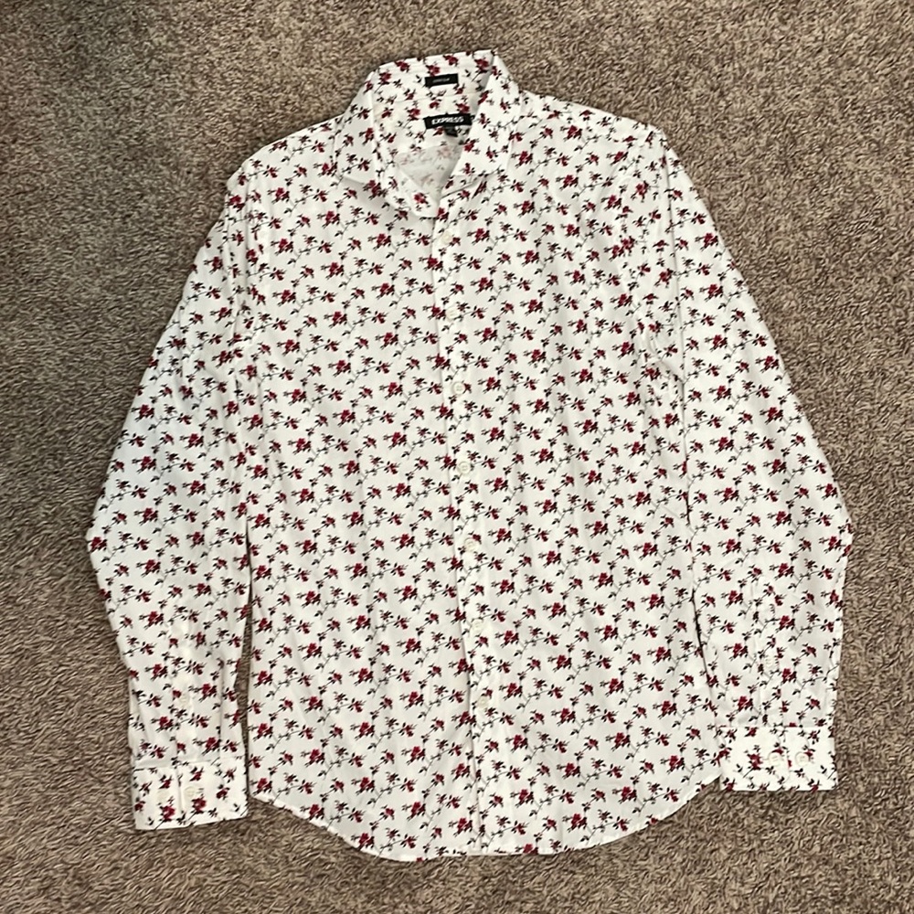 Express dress shirt flower print size small extra slim